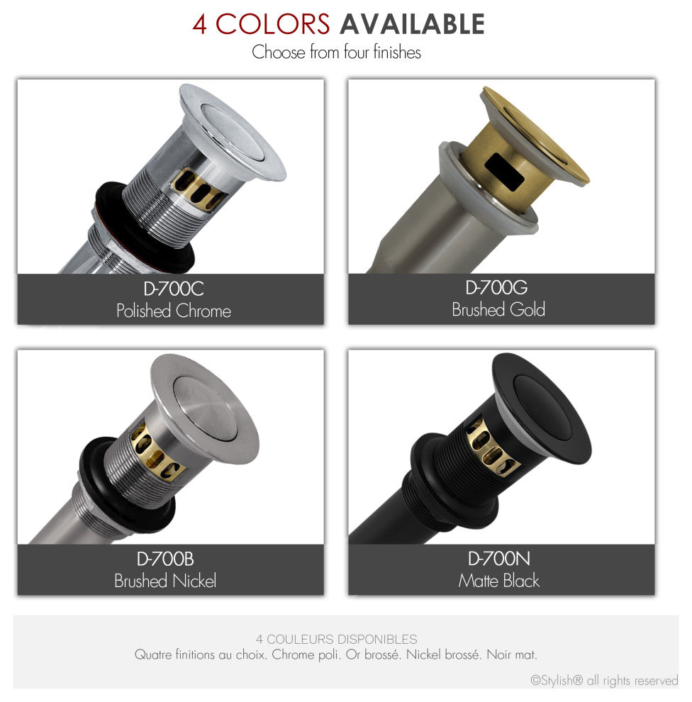 STYLISH Black Matte Pop-Up Bathroom Sink with Overflow