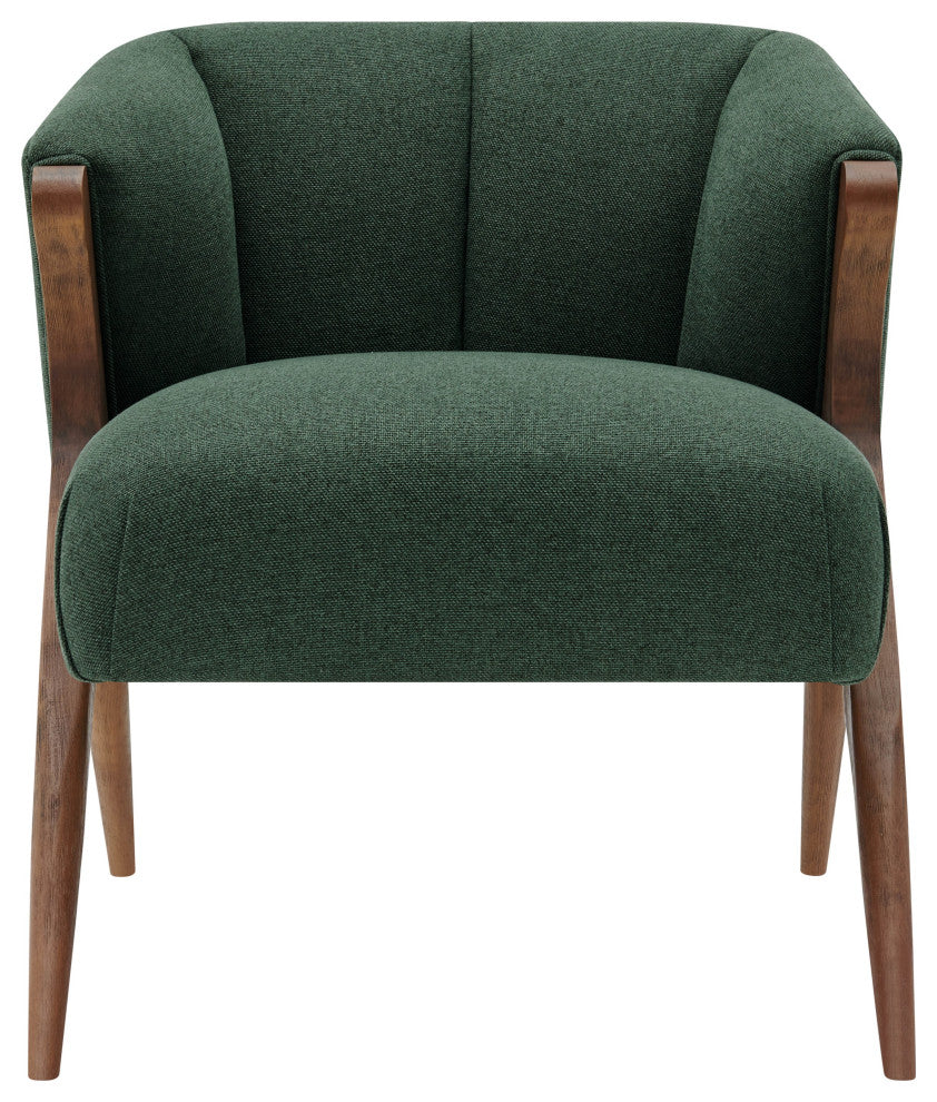 Florence Fabric Accent Chair Brown Legs, Havana Green