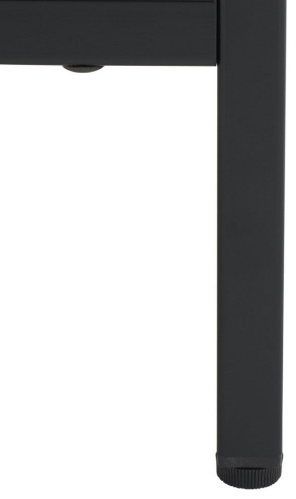 Safavieh Lylia 2 Drawer Nightstand, Walnut/Black