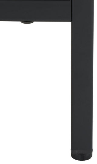 Safavieh Lylia 2 Drawer Nightstand, Walnut/Black