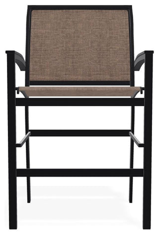 Bazza Sling Balcony Height Stackable Outdoor Stool, Mocha/Black