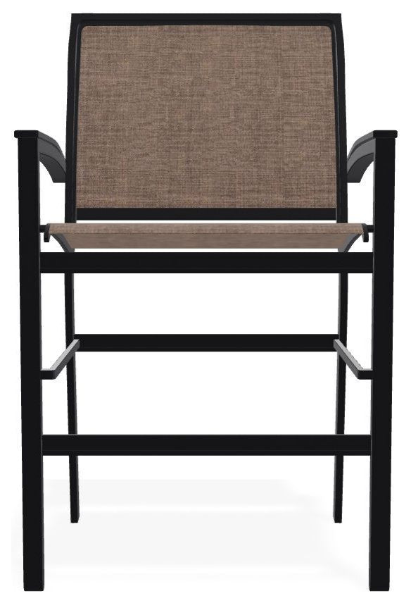 Bazza Sling Balcony Height Stackable Outdoor Stool, Mocha/Black