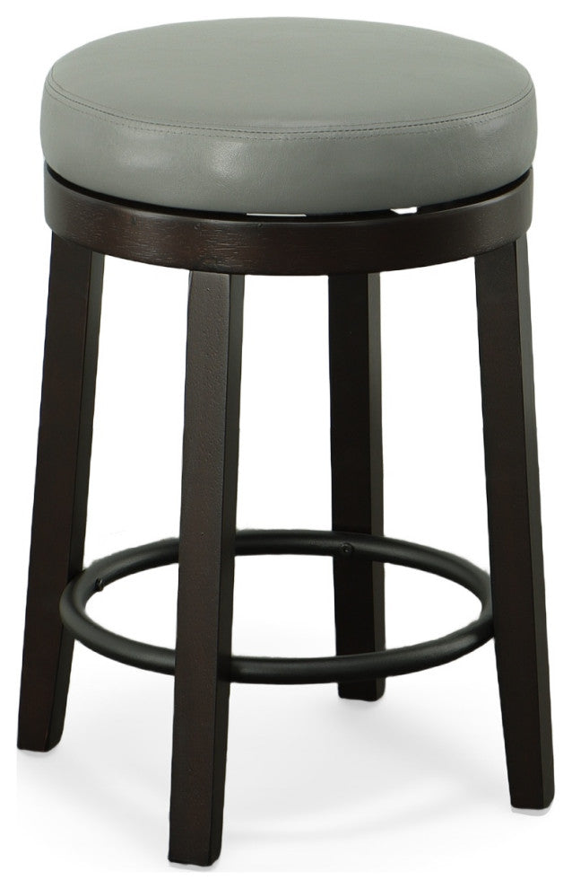Era Swivel 24" Counter Stool, Gray and Espresso