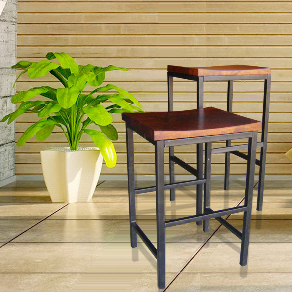 Aileen 24" Counter Stool, Chestnut/Black