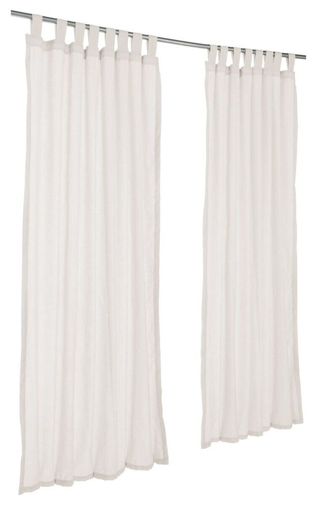 Spectrum Eggshell Sunbrella Outdoor Single-Panel Curtain With Tabs, 108"x50"