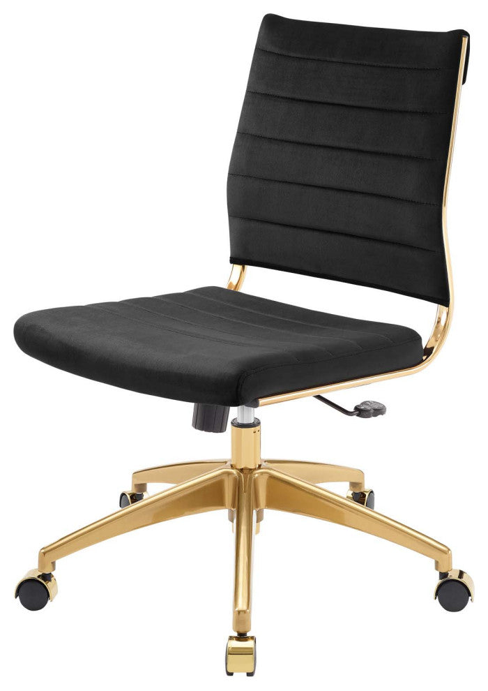 Computer Work Desk Chair, Velvet, Black, Modern, Home Business Office Furniture