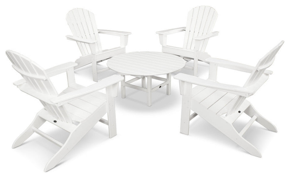 Polywood South Beach 5-Piece Conversation Group, White