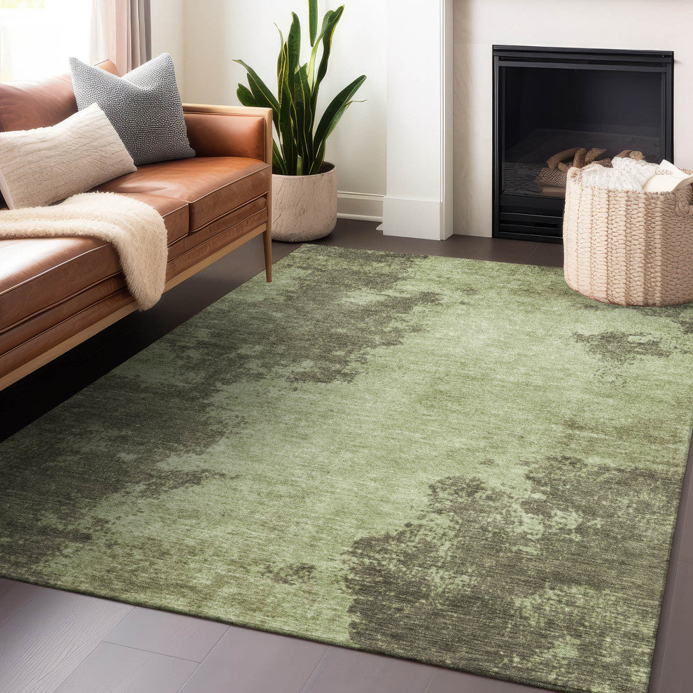 Machine Washable Indoor/Outdoor Chantille ACN1902 Olive 2'6" x 3'10" Rug