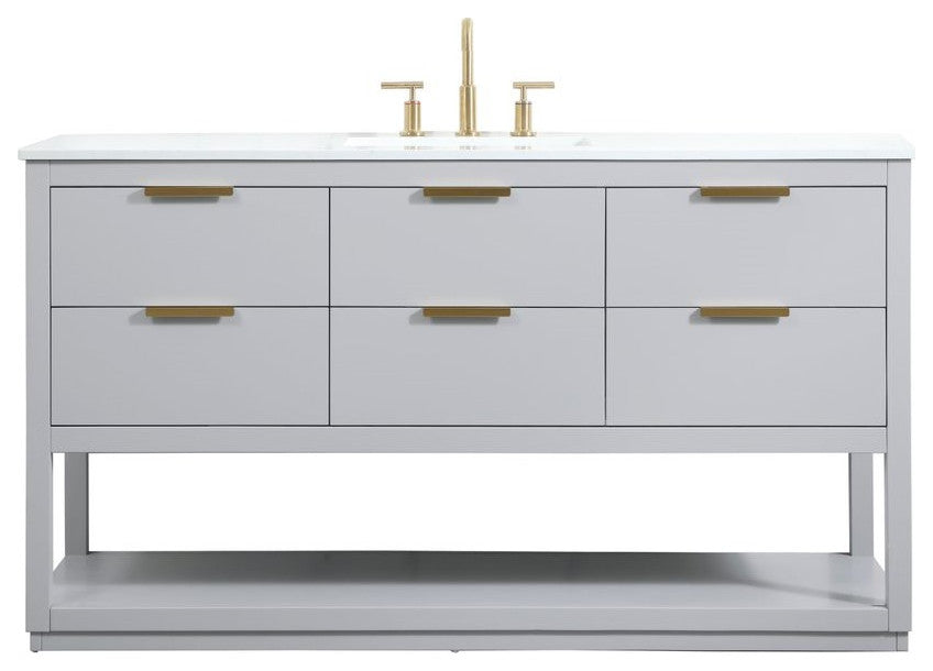 Elegant Decor Larkin Bathroom Vanity Grey