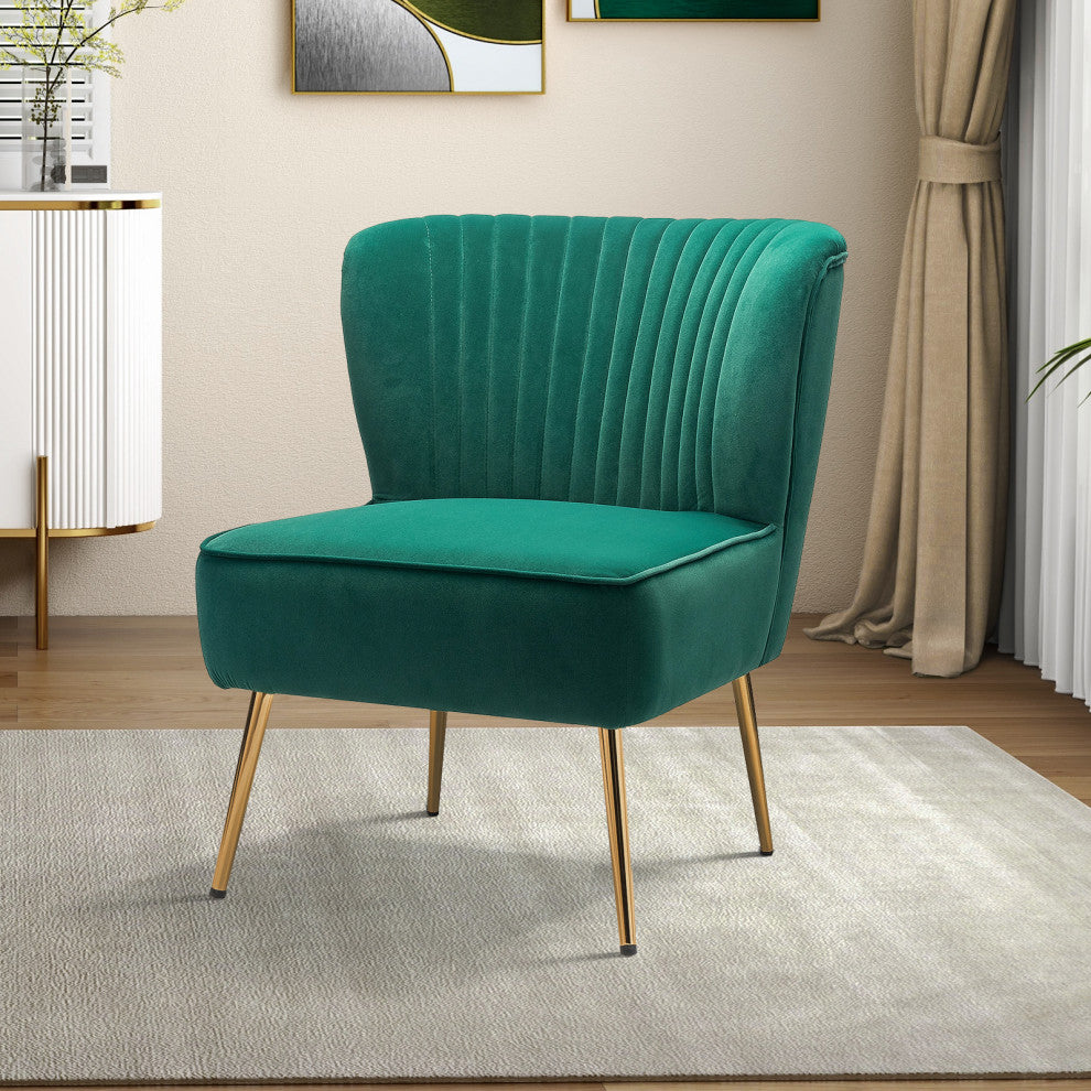 Velvet Accent Dining Chair, Green