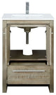 Lafarre Contemporary 24" Rustic Acacia Bathroom Vanity, Labaro Brushed Nickel Fa