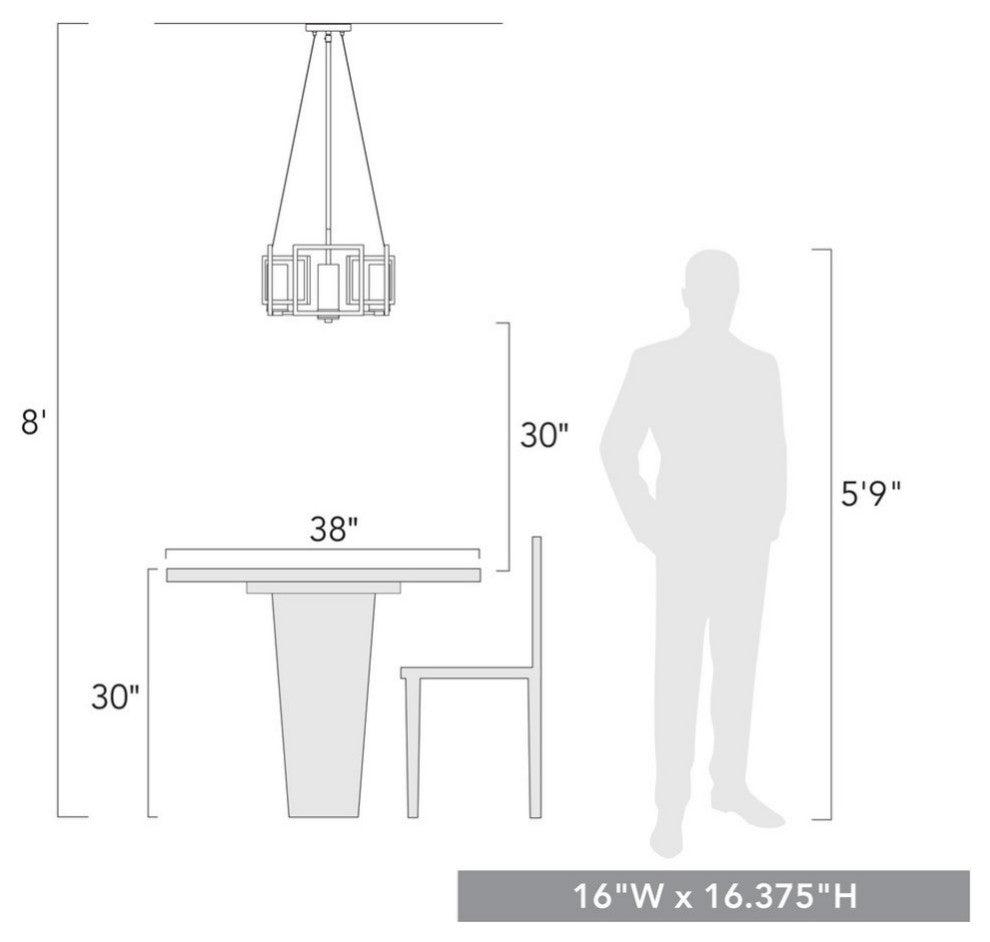 Golden Lighting 6068-4P Marco 4 Light 16"W Taper Candle Drum - Pewter
