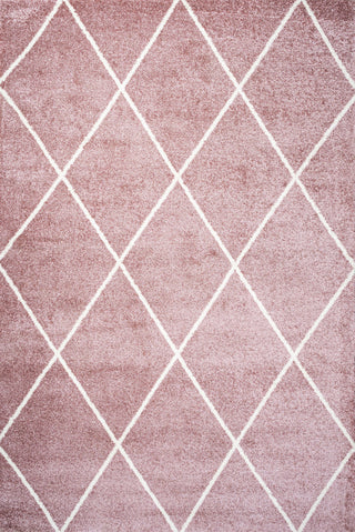 Cole Minimalist Diamond Trellis Rose/White 3'x5' Area Rug