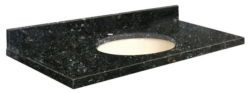Quartz 25"x19" Vanity Top, Biscuit Bowl, Interlude, Single Hole