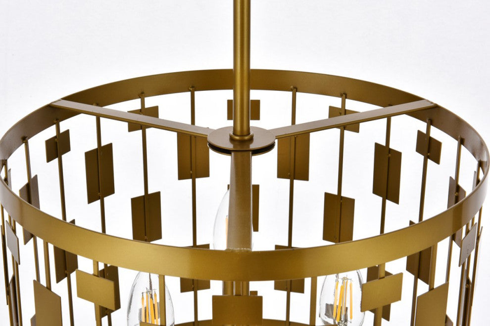 Louie 3-Light Pendant, Brass