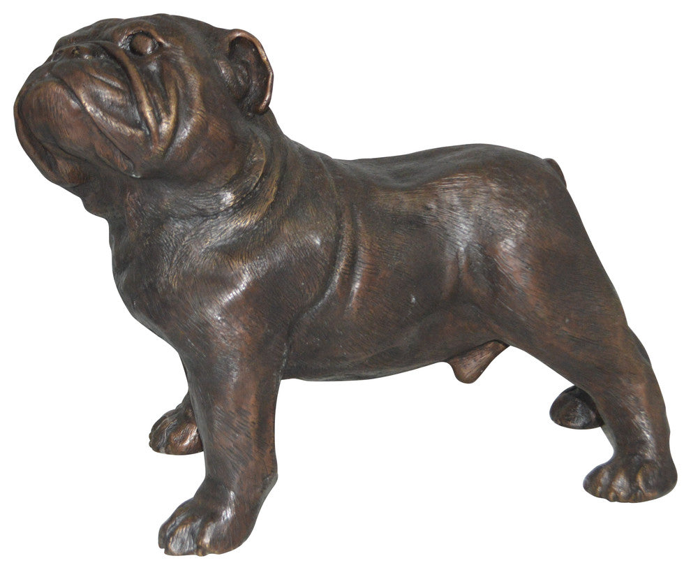 Bulldog Bronze Statue -  Size: 20"L x 9"W x 15"H.