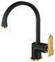 Poperinge Brass Deck Mounted Black Single Handle Kitchen Faucet