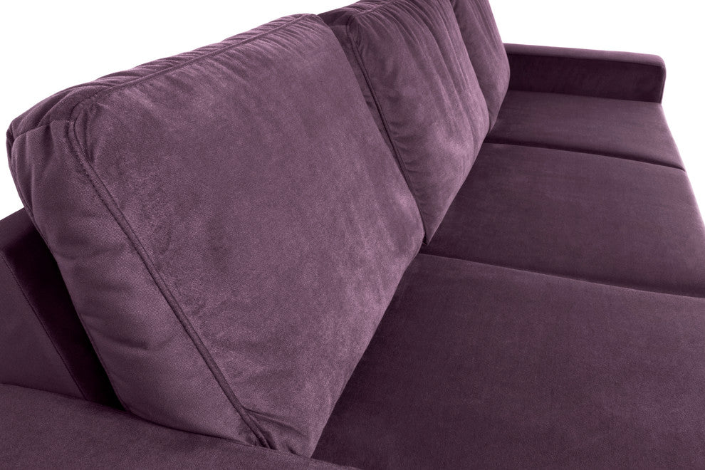 LENS Sectional Sofa-Bed, Purple, Left Corner