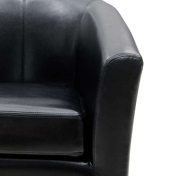 Hayden Swivel Accent Arm Chair, Black, Bonded Leather