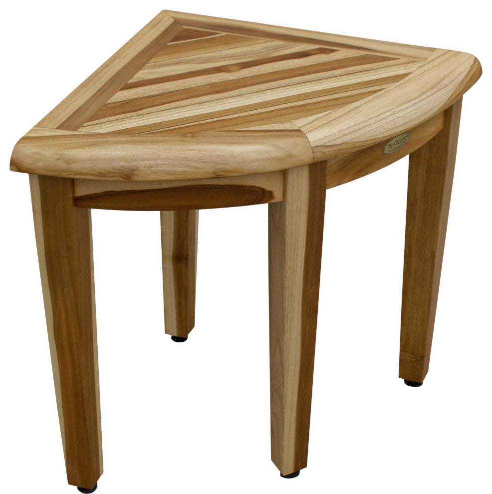 18" X 23" Natural Teak Corner Shower Bench