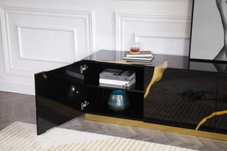 Modrest Aspen Modern Black and Gold TV Stand