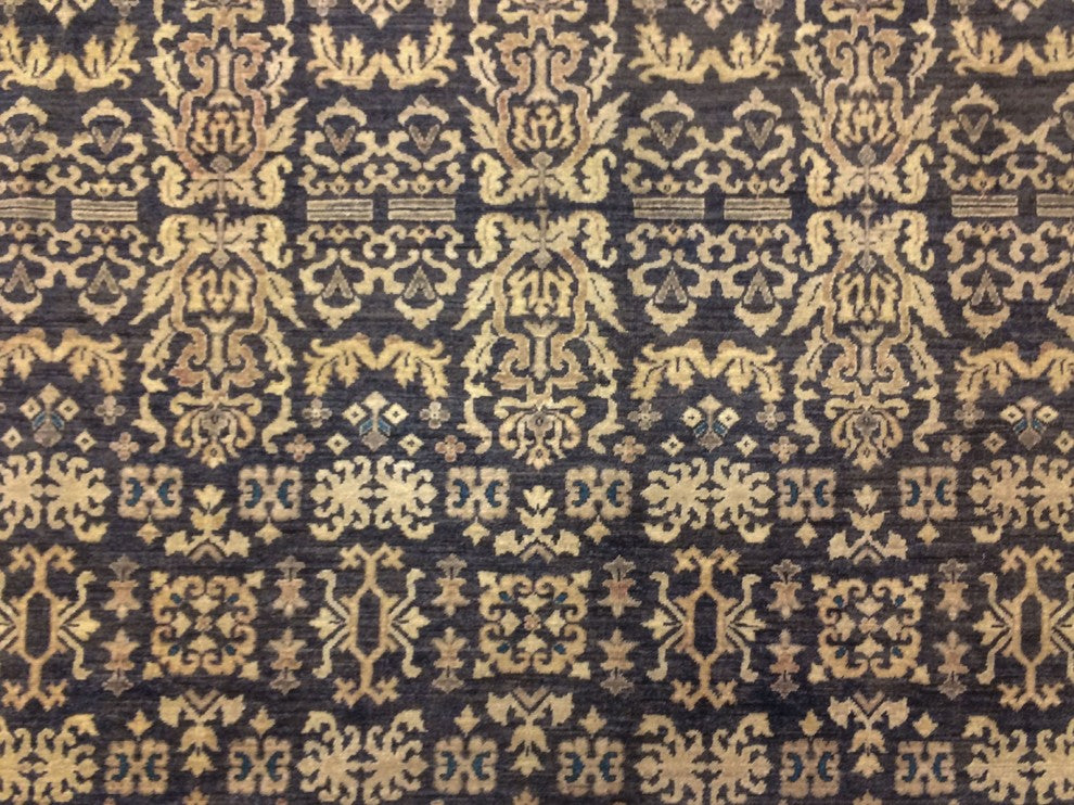 Faded Peshawar Rahim Green/Gold Rug, 9'1x11'11