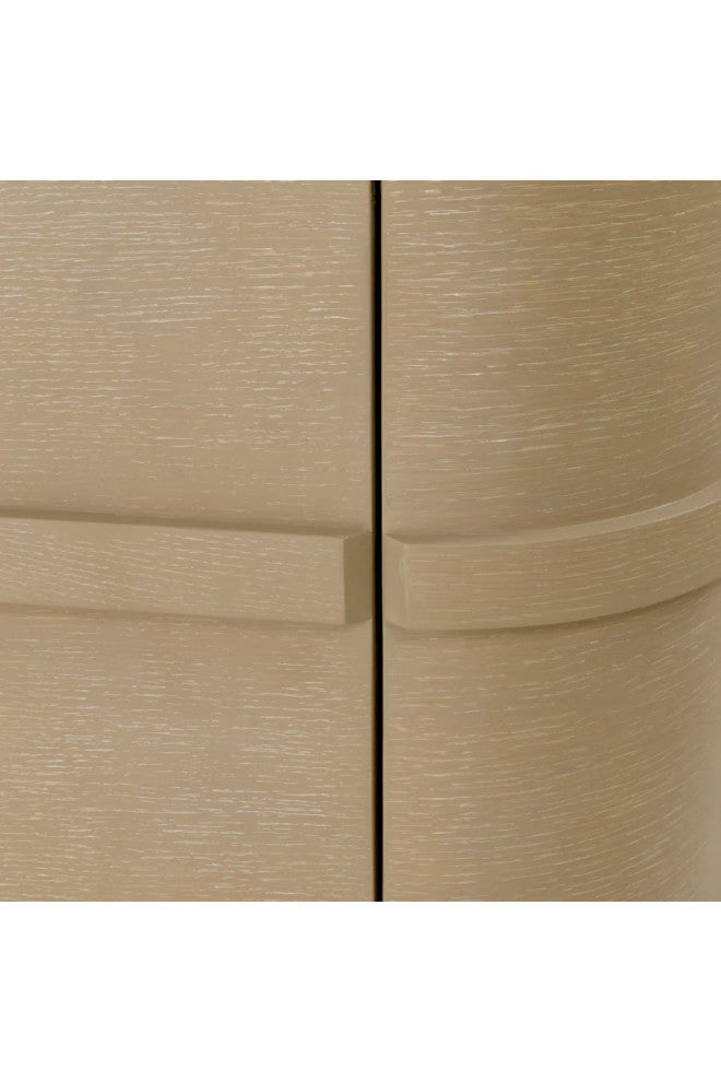 Oak Mirrored Bar Cabinet, Eichholtz Cabana