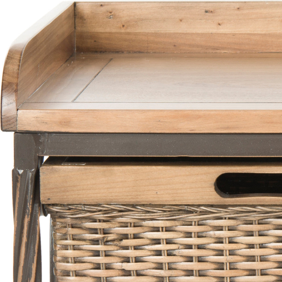 Safavieh Noah 2-Drawer Wooden Storage Bench, Antique Pewter, Medoak
