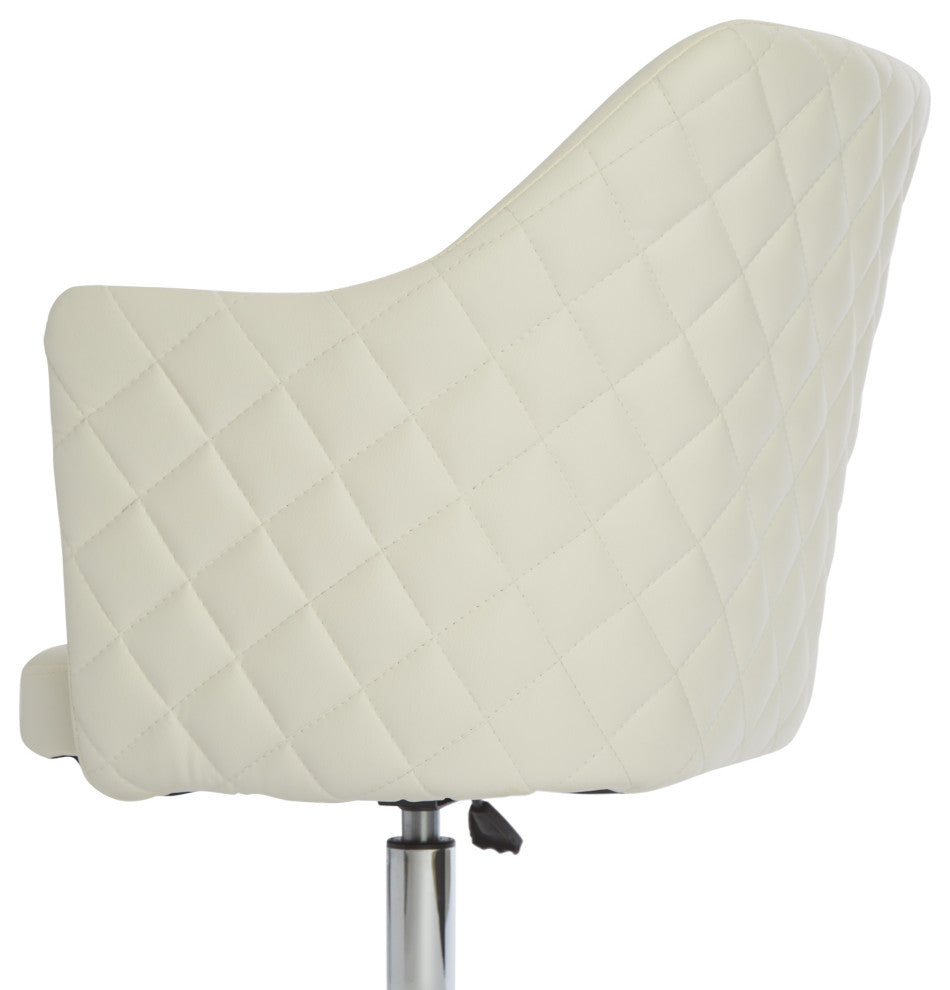 Coco Quilted Vanity Chair, White