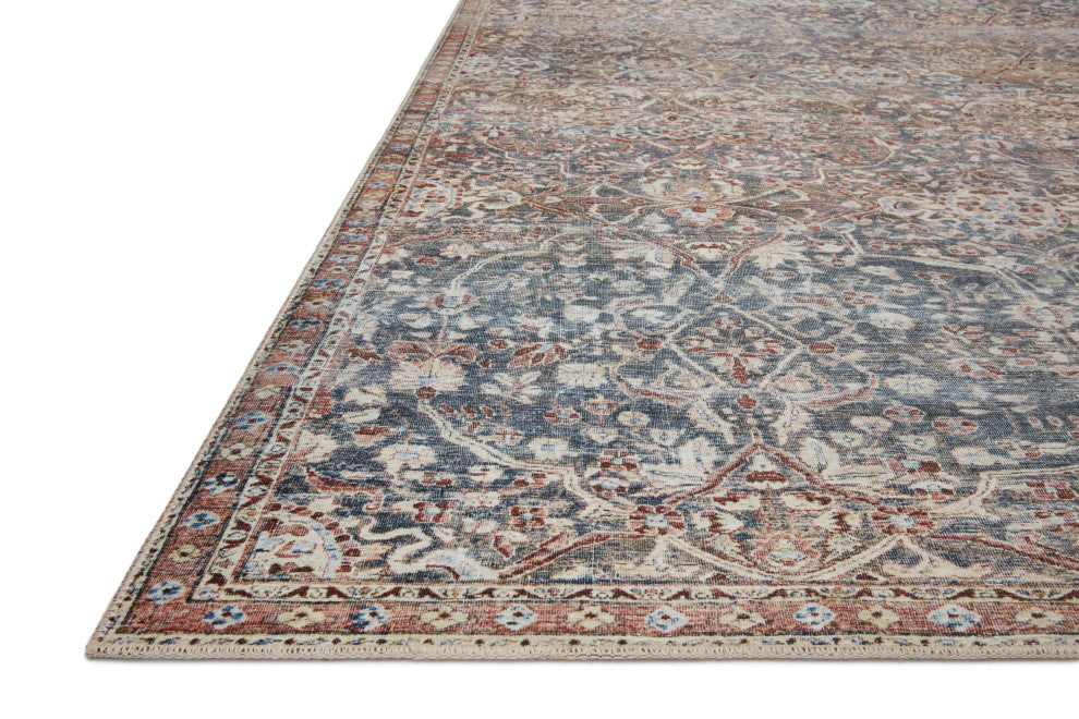 Chris Loves Julia x Loloi Jules Denim/Spice 18" x 18" Sample Area Rug