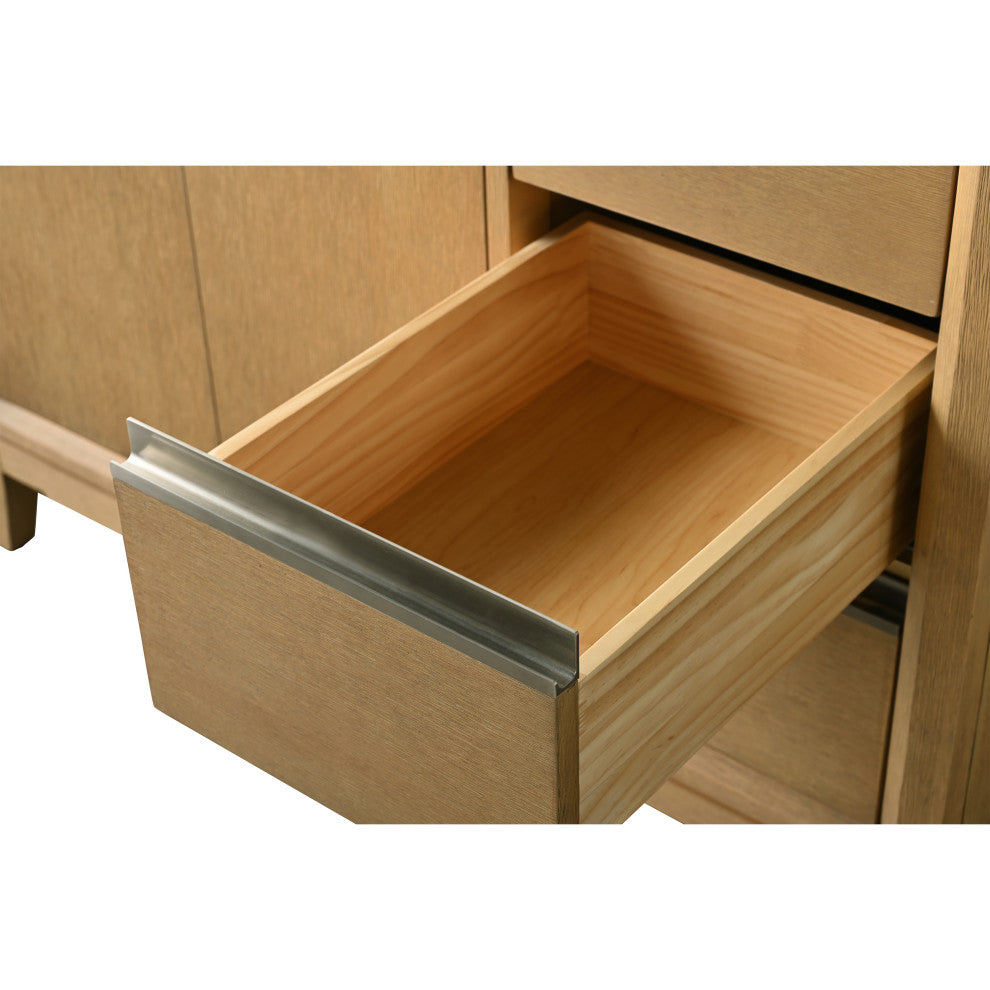 Vanity Art Bathroom Vanity With Sink, Natural Oak, 42" Single