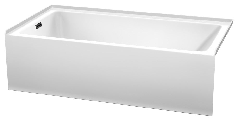 Grayley 60x32x18" Alcove Bathtub With Left-Hand Drain and Trim, Matte Black