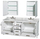 Wyndham WCS141480DWHCMUNOMED 80 Inch Double Bathroom Vanity in White