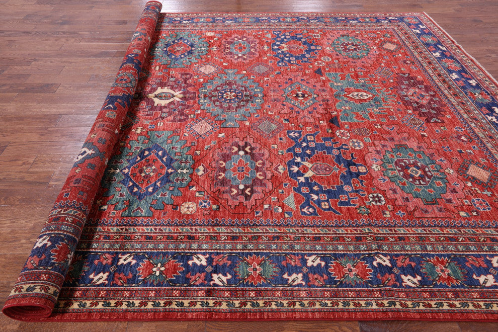 9' 11" X 13' 7" Persian Fine Serapi Handmade Wool Rug - Q12439
