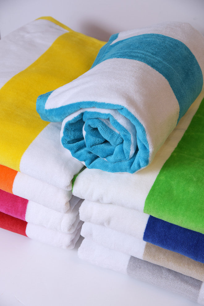 Tropical Cabana 100% Cotton Beach Towel, Set of 2, Royal