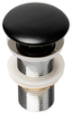 Black Matte Ceramic Mushroom Top Pop Up Drain For Sinks Without Overflow