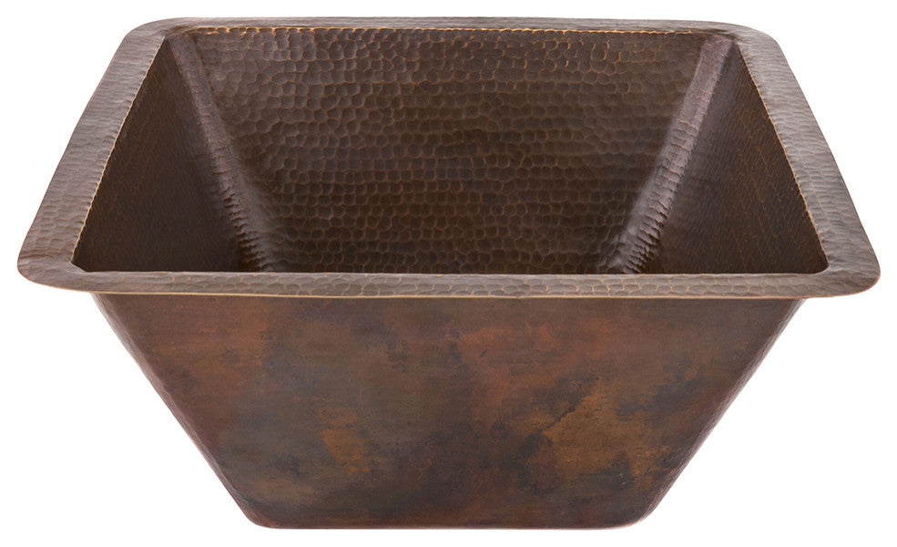 BS17DB 17'''' Square 16 Gauge Hammered Copper Bar Sink