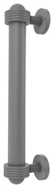 8" Door Pull With Groovy Accents, Matte Gray