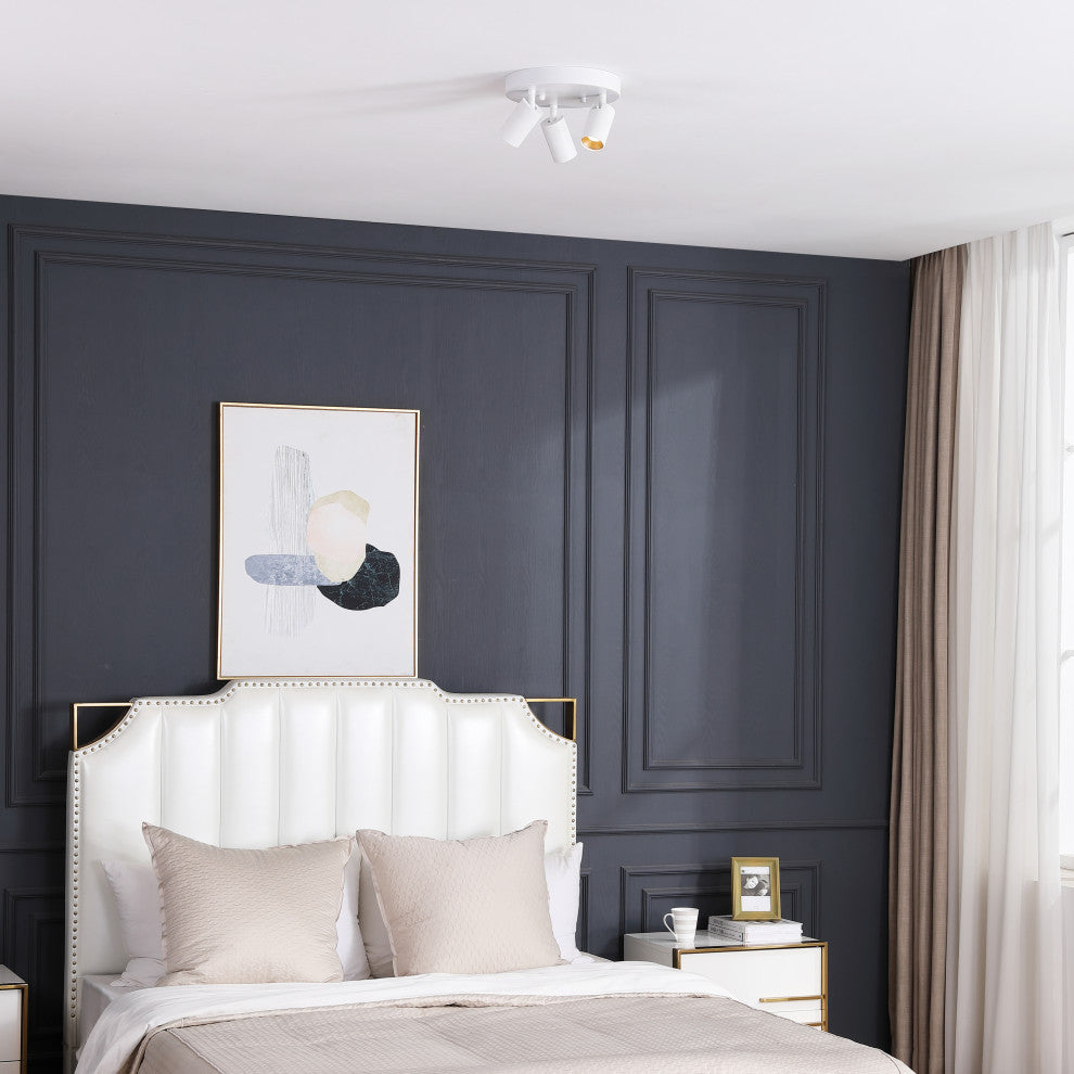 Vidalite Shura Integrated LED 3 Head Flush Mount, White