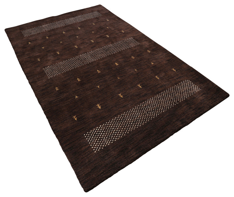 HAND KNOTTED LOOM WOOL ECO-FRIENDLY AREA RUGS - Rectangle, Brown, Contemporary
