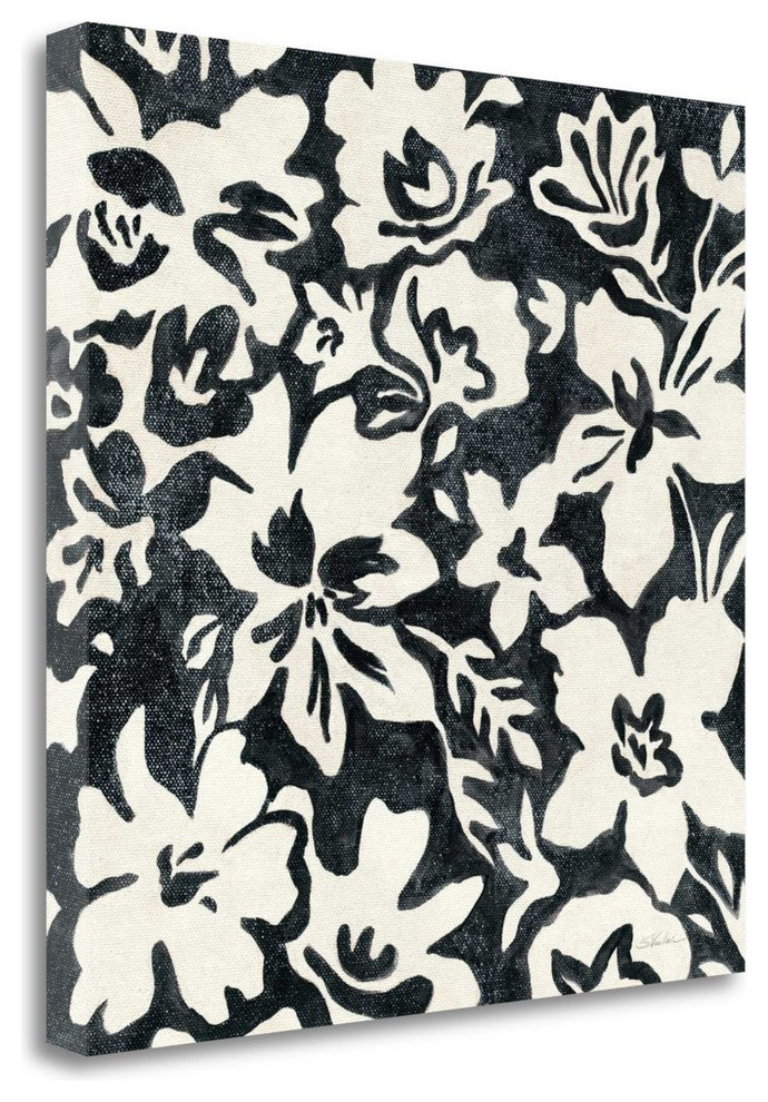 "Chalkboard Floral I" By Silvia Vassileva, Giclee Print on Gallery Wrap Canvas