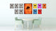 Taurus Horoscope Astrology Orange Print on Canvas with Picture Frame, 28"x37"