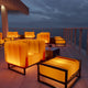 Mojow Eko Yomi Armchair Wood Frame Mattress Translucent with Lighting, Orange