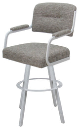 Swivel Metal Bar Stool on Warren Base, Jetty June/White, 26"
