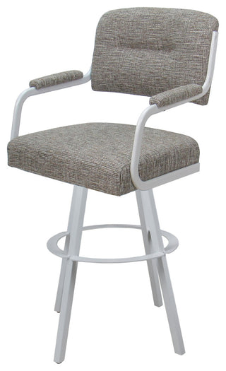 Swivel Metal Bar Stool on Warren Base, Jetty June/White, 26"