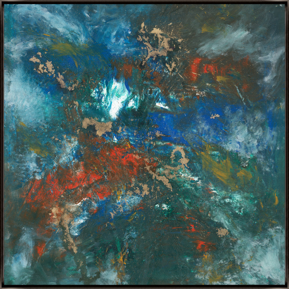 30x30 All Over the Place I, Framed Artwork, Espresso