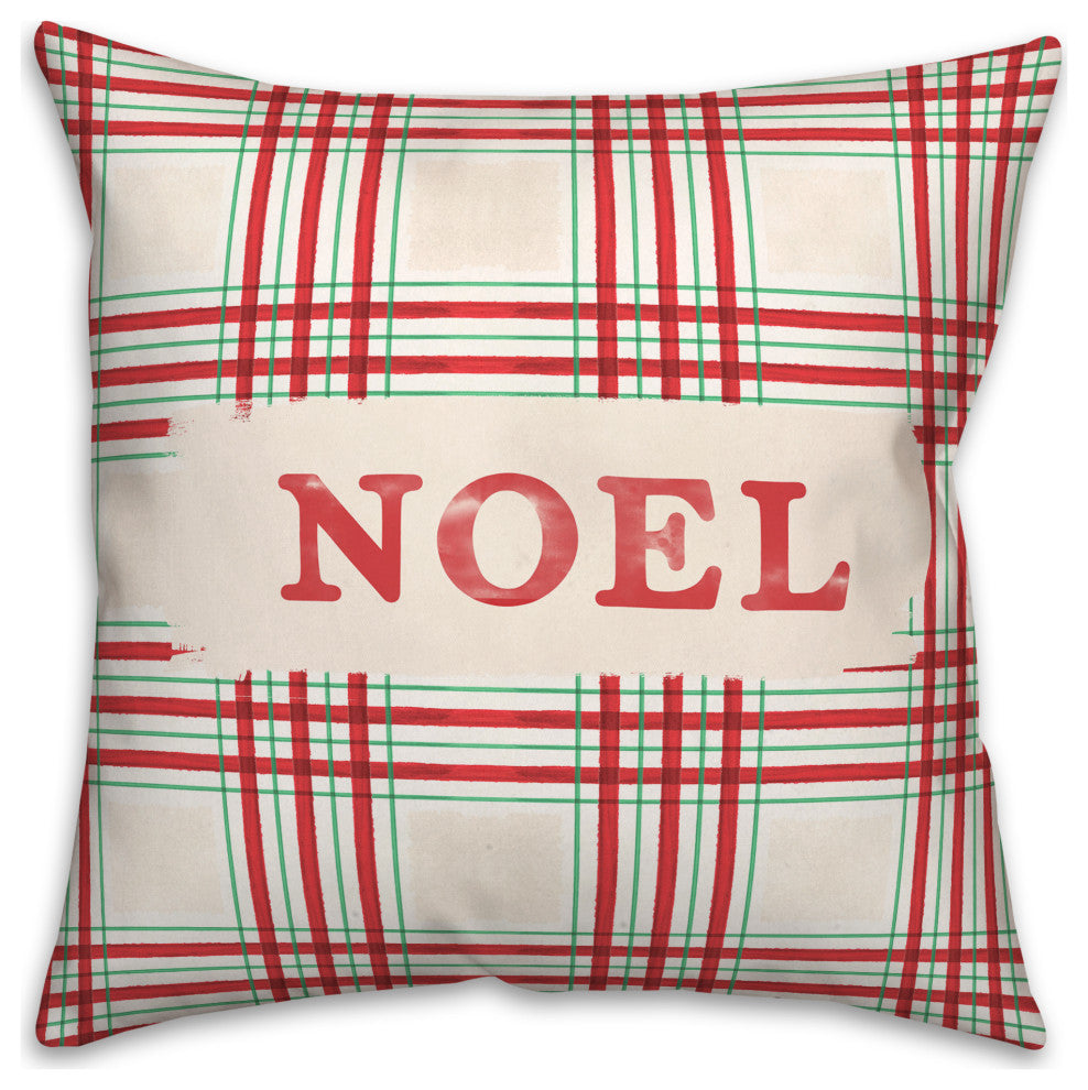 Painted Christmas Plaid 6 18x18 Spun Poly Pillow