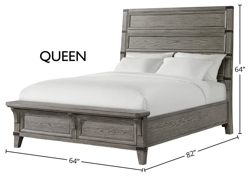 Forge Standard Bed With Bench Footboard, Queen