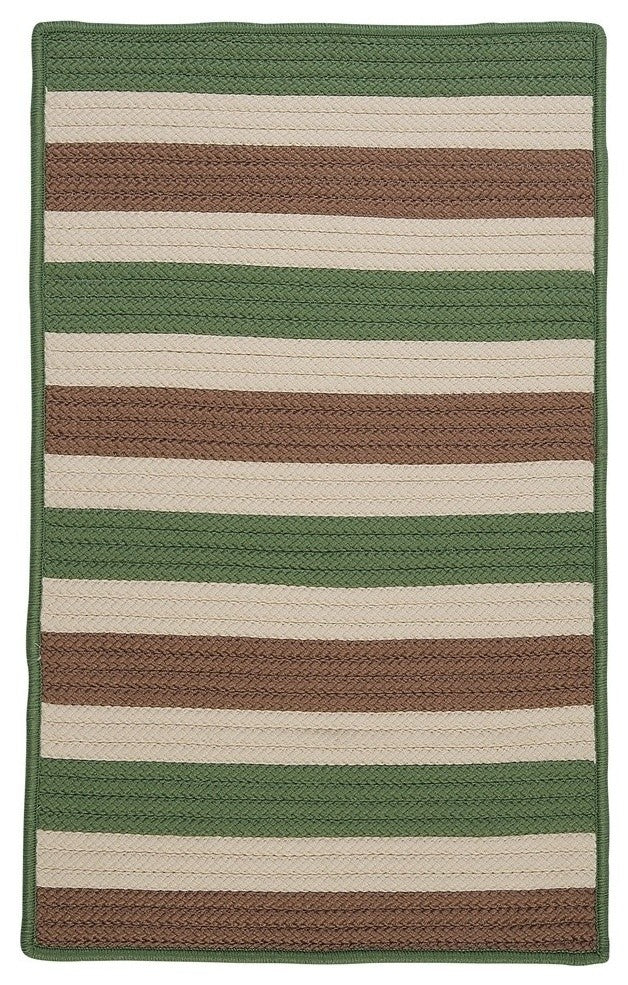 Stripe It TR69 Moss-stone Indoor/Outdoor Area Rug, Rectangular 7'x9'