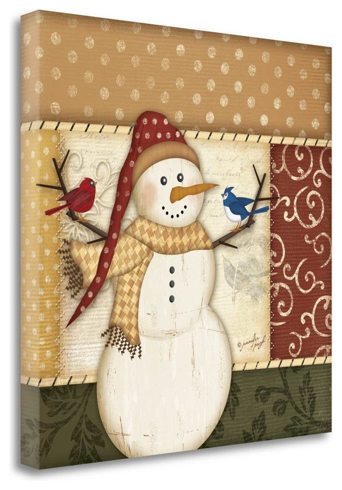 "Country Snowman II" By Jennifer Pugh, Giclee Print on Gallery Wrap Canvas